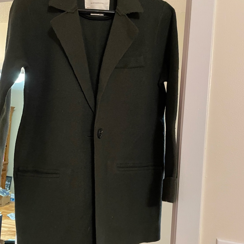 Anthropologie Blazer/Jacket Wool blend Green size small NWOT! Retail $250